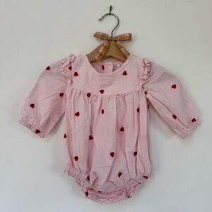 Cat & Jack Pink Baby Romper with Red Hearts